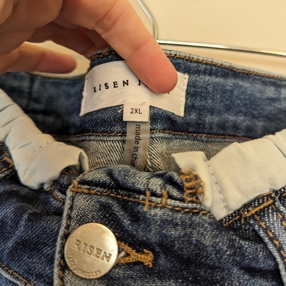 Risen Jeans Jane Mid Rise Fold Over Wide Leg Jeans Size 2X - Picture 10 of 10